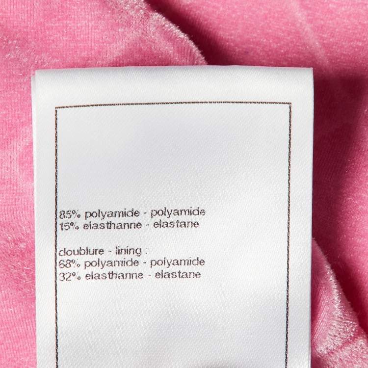 Pre Owned Chanel Pink Logo Detail Velvet Bikini Bottom M