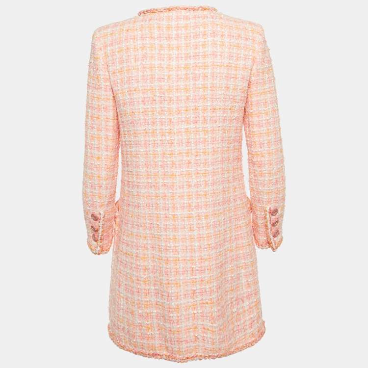 Pre Owned Chanel Pink Tweed Fantasy Jacket M 