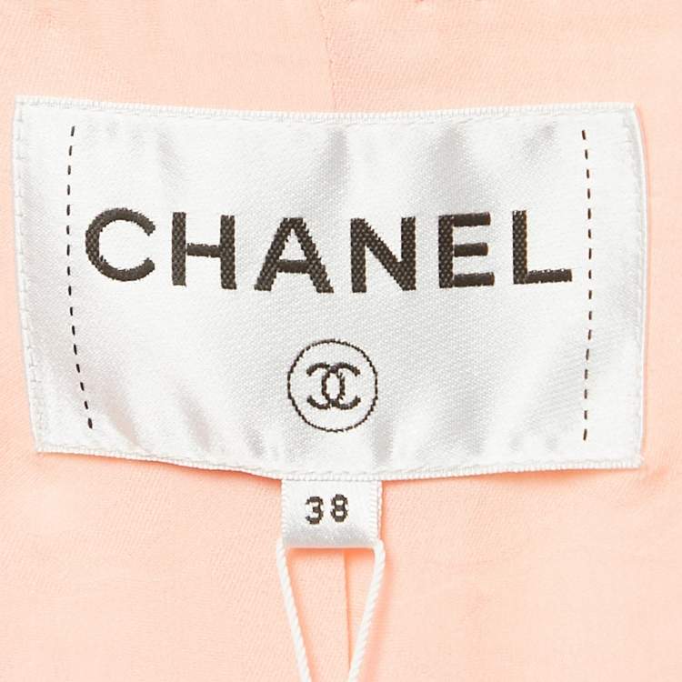 Pre Owned Chanel Pink Tweed Fantasy Jacket M 