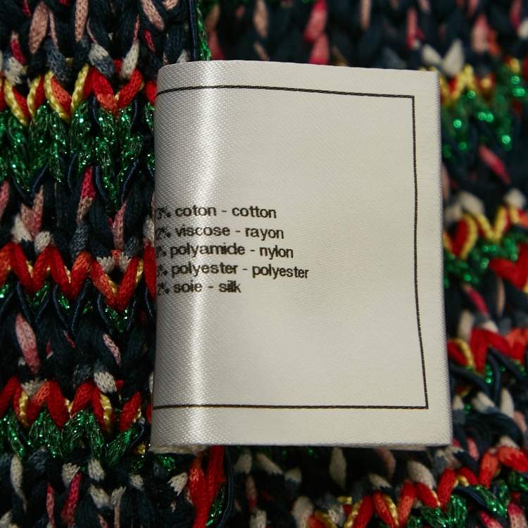 مملوكة مسبقًا Chanel Multicolor Lurex Knit Hooded Cardigan L