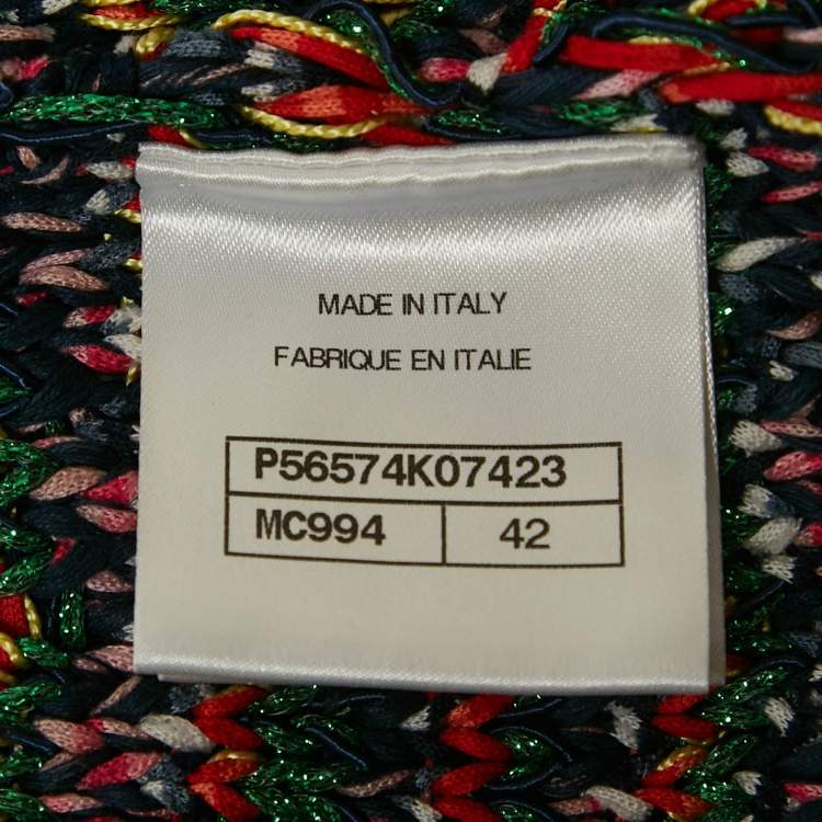 مملوكة مسبقًا Chanel Multicolor Lurex Knit Hooded Cardigan L
