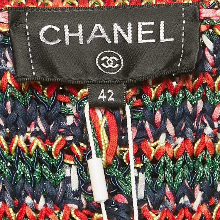 مملوكة مسبقًا Chanel Multicolor Lurex Knit Hooded Cardigan L