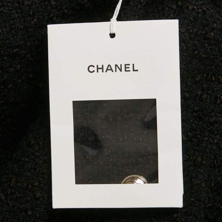 مملوكة مسبقًا Chanel Black Tweed Knee Length Skirt M