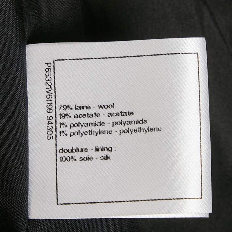 مملوكة مسبقًا Chanel Black Tweed Knee Length Skirt M