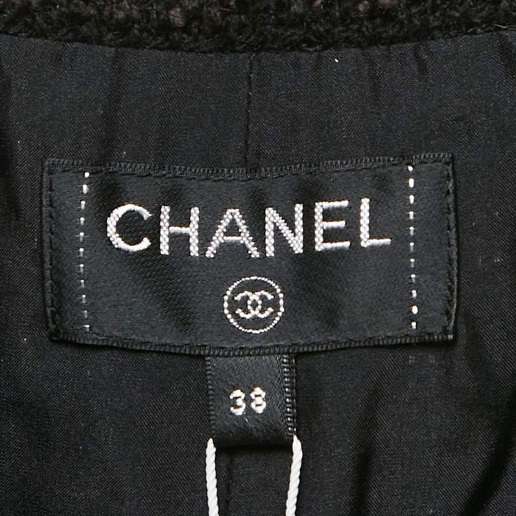 مملوكة مسبقًا Chanel Black Tweed Knee Length Skirt M