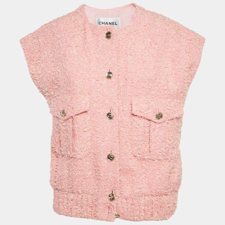 مملوكة مسبقًا Chanel Pink Tweed Vest M