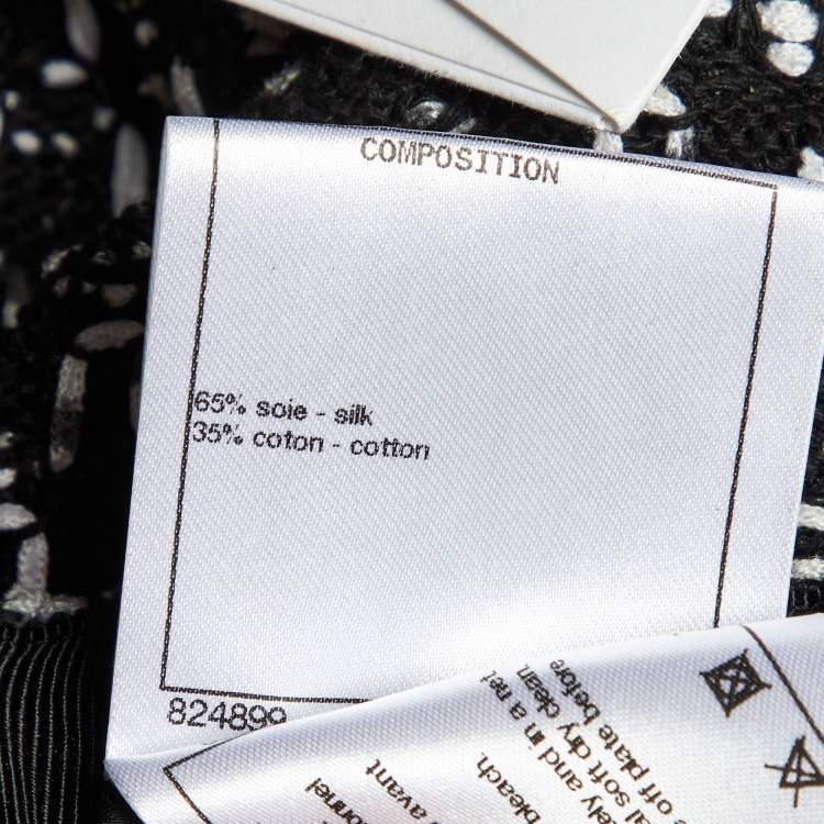 Pre Owned Chanel Black Textured Silk & Cotton Knit Culottes XL