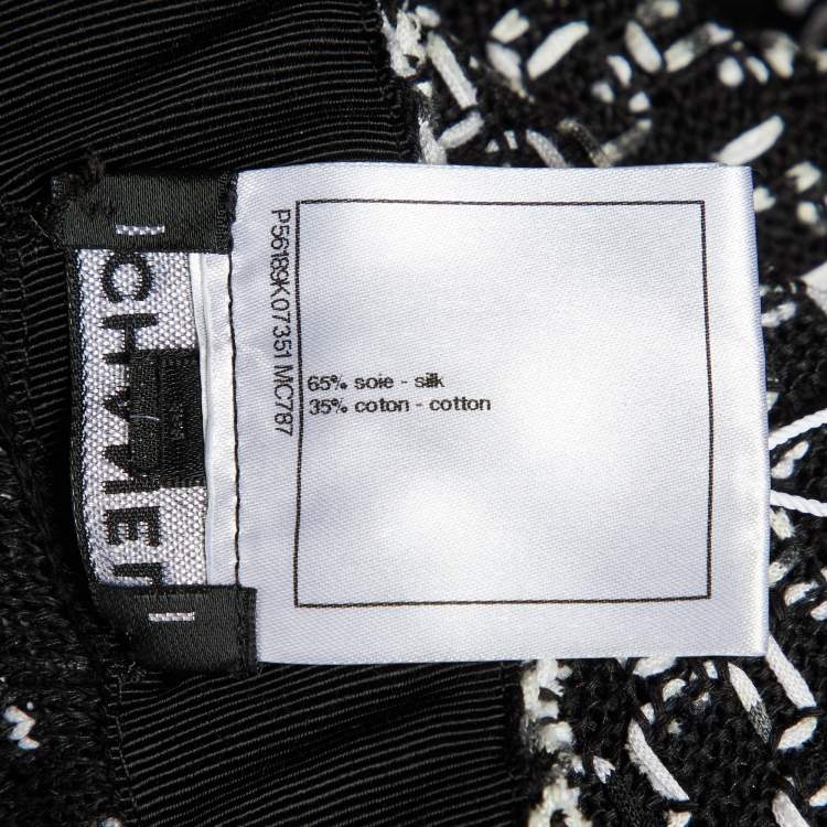 Pre Owned Chanel Black Textured Silk & Cotton Knit Culottes XL