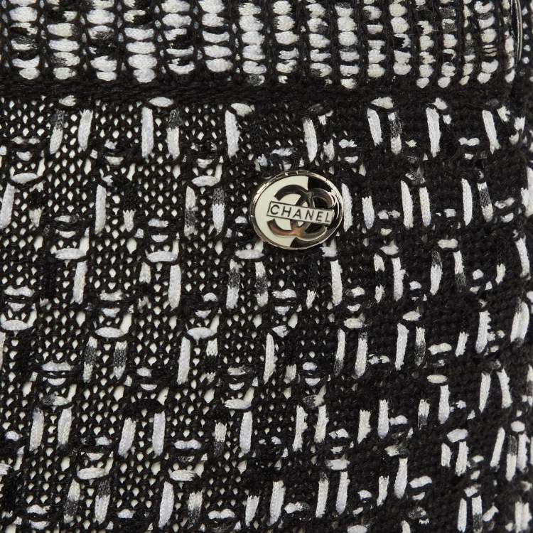 Pre Owned Chanel Black Textured Silk & Cotton Knit Culottes XL