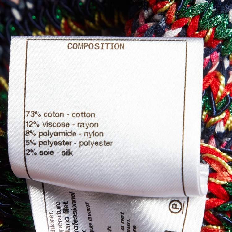 Pre Owned Chanel Multicolor Lurex Knit Hooded Cardigan M