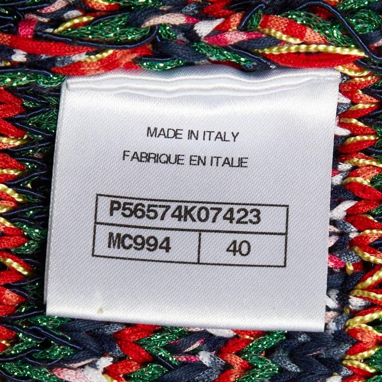 Pre Owned Chanel Multicolor Lurex Knit Hooded Cardigan M