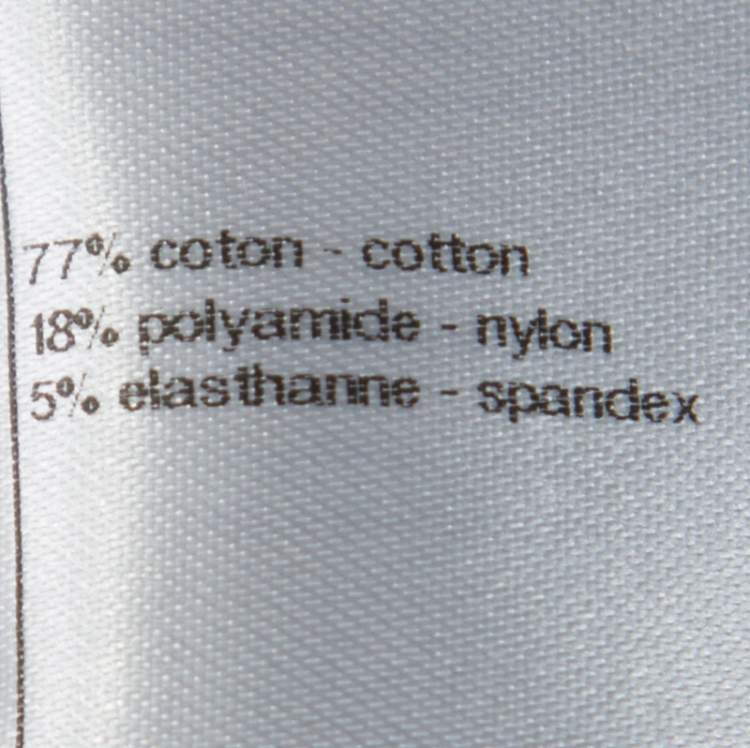 Pre Owned Chanel White Cotton Blend Rib Knit Off-Shoulder Fitted Dress L