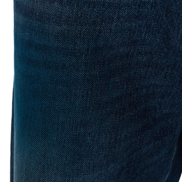 Pre Owned Chanel Two Tone Denim Mid Rise Jeans L