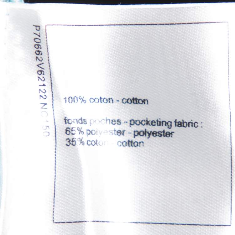 Pre Owned Chanel Light Blue Denim High Waisted Wide Leg Jeans S