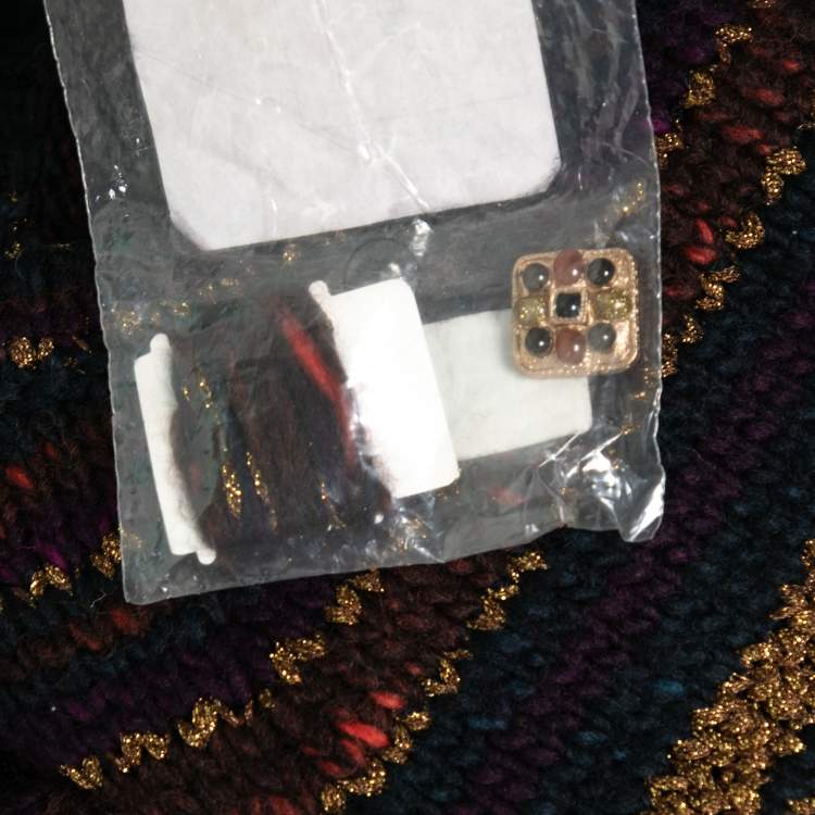 Pre Owned Chanel Multicolor Striped Lurex Knit Wool Button Detail Dress M