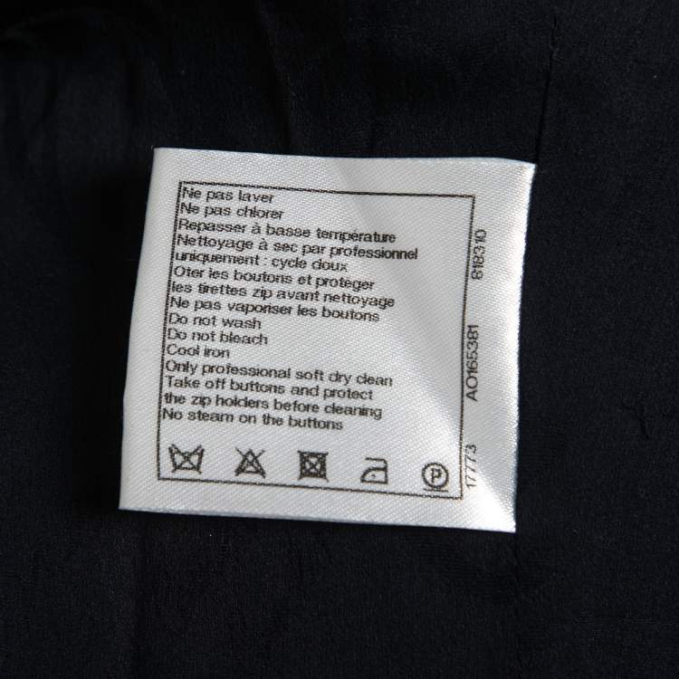 مملوكة مسبقًا Chanel Black & Blue Tweed Pleated Midi Dress L