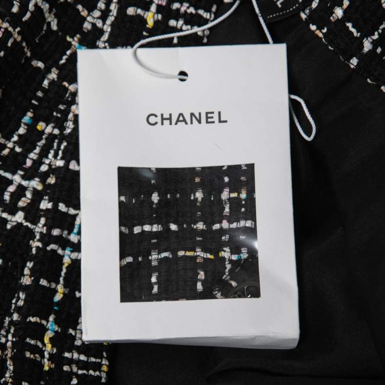 Pre Owned Chanel Black Tweed Cropped Vest M