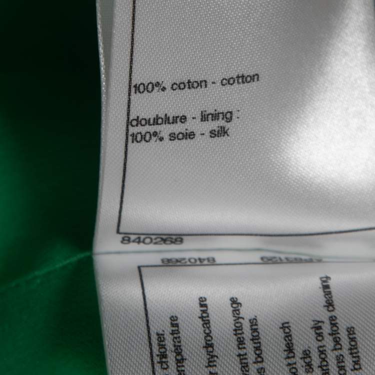 Pre Owned Chanel Green Tweed Buttoned Multi Pockets Icon Jacket M