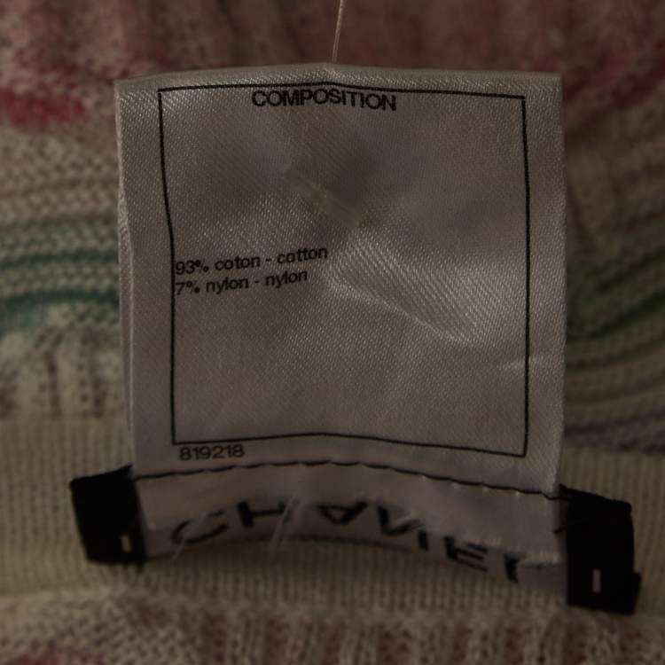 مملوكة مسبقًا Chanel Multicolor Striped Knit Midi Dress M