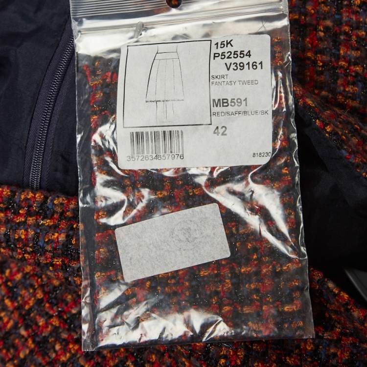 Pre Owned Chanel Multicolor Tweed Knee-Length Skirt L