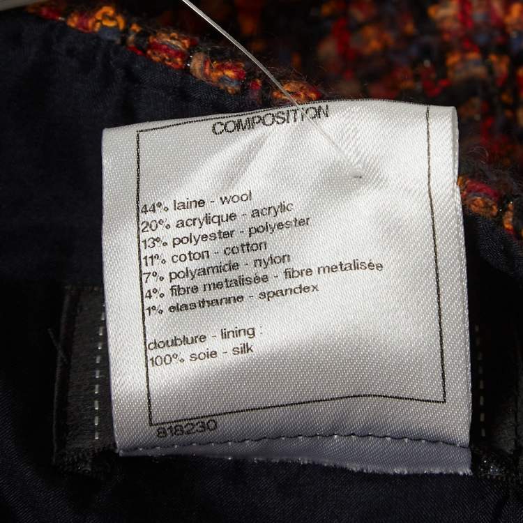 Pre Owned Chanel Multicolor Tweed Knee-Length Skirt L