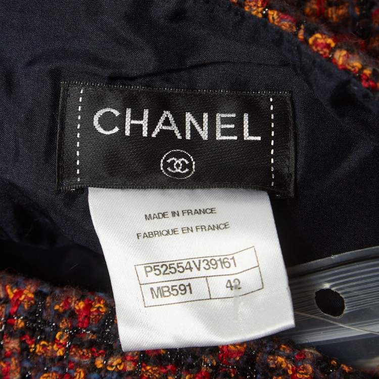 Pre Owned Chanel Multicolor Tweed Knee-Length Skirt L