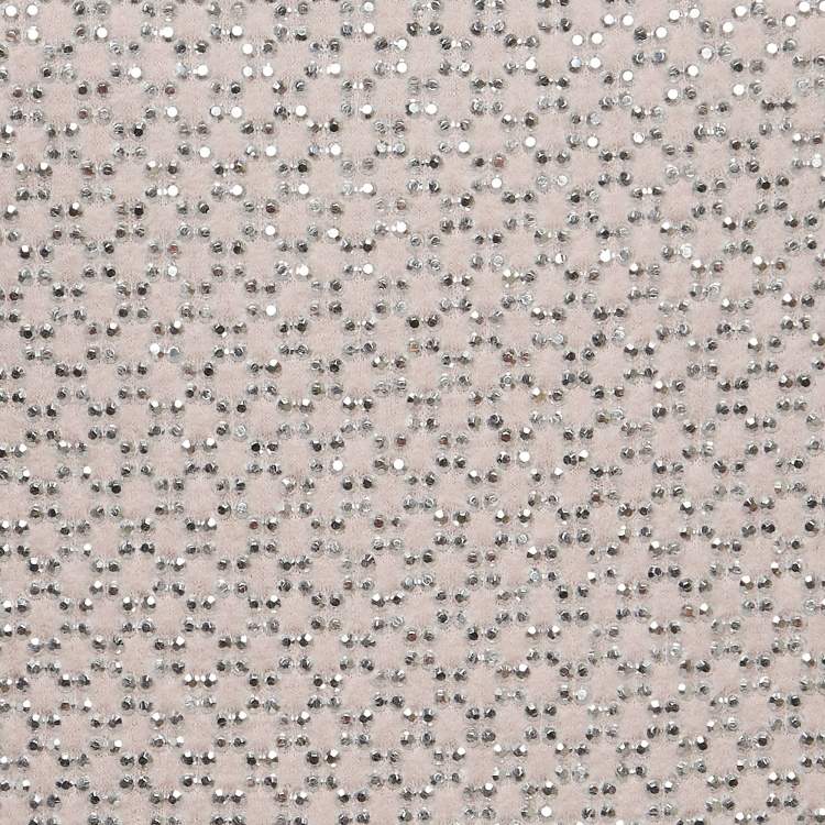 Pre Owned Chanel Pink Rhinestone Embellished Angora Wool Mini Dress M