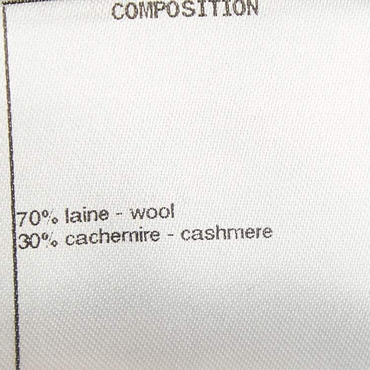 Pre Owned Chanel Black Wool/Cashmere Embellished Belted Cardigan L