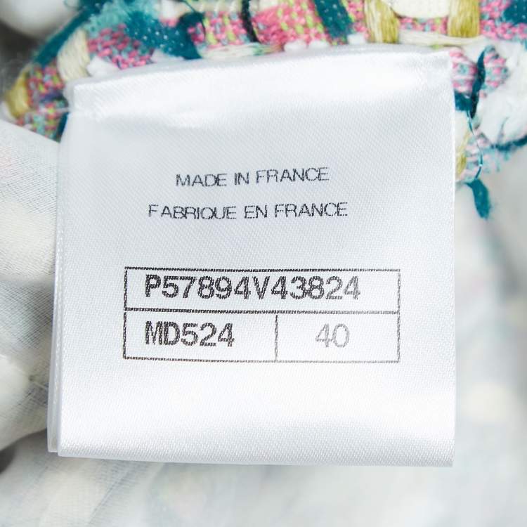 Pre Owned Chanel Multicolor Tweed Buttoned Jacket M