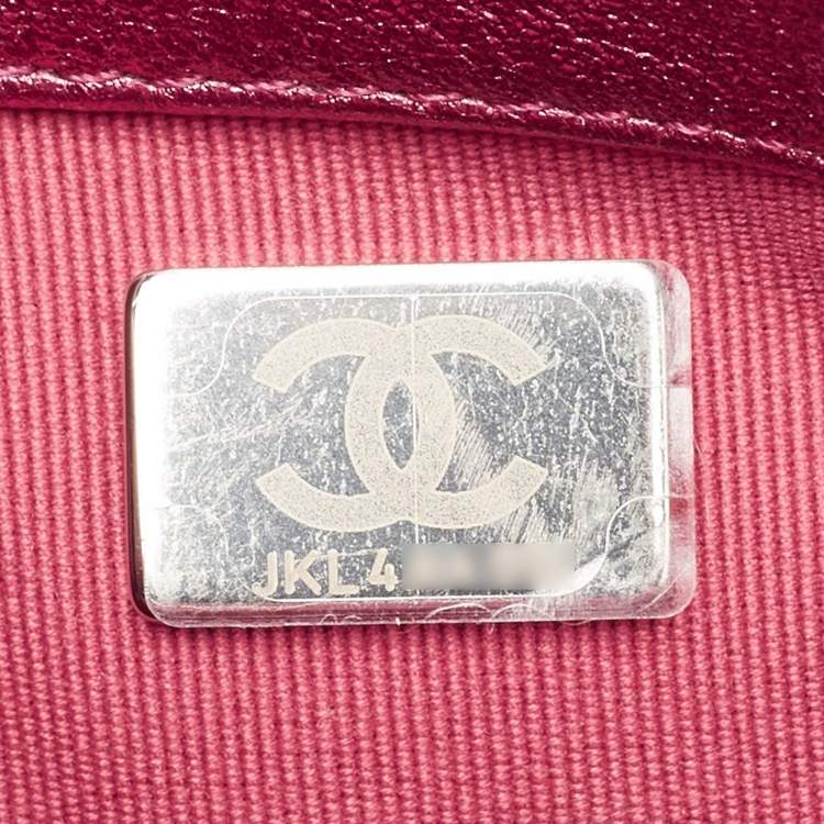 Pre Owned Chanel Metallic Pink Quilted Leather Mini Flap Bag