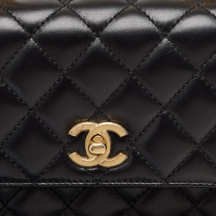 Pre Owned Chanel Black Quilted Leather Mini Symbolic Coco Top Handle Bag