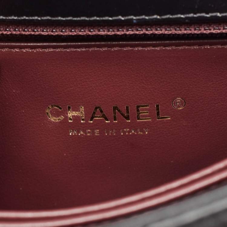 Pre Owned Chanel Black Quilted Leather Mini Symbolic Coco Top Handle Bag