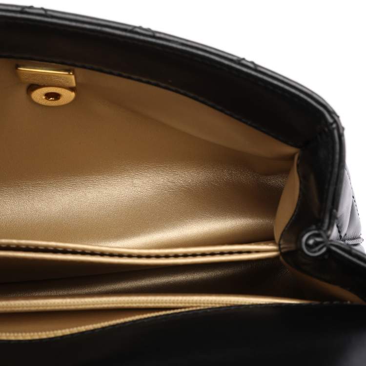 Pre Owned Chanel Black Quilted Leather Small Coco Metal Top Handle Bag