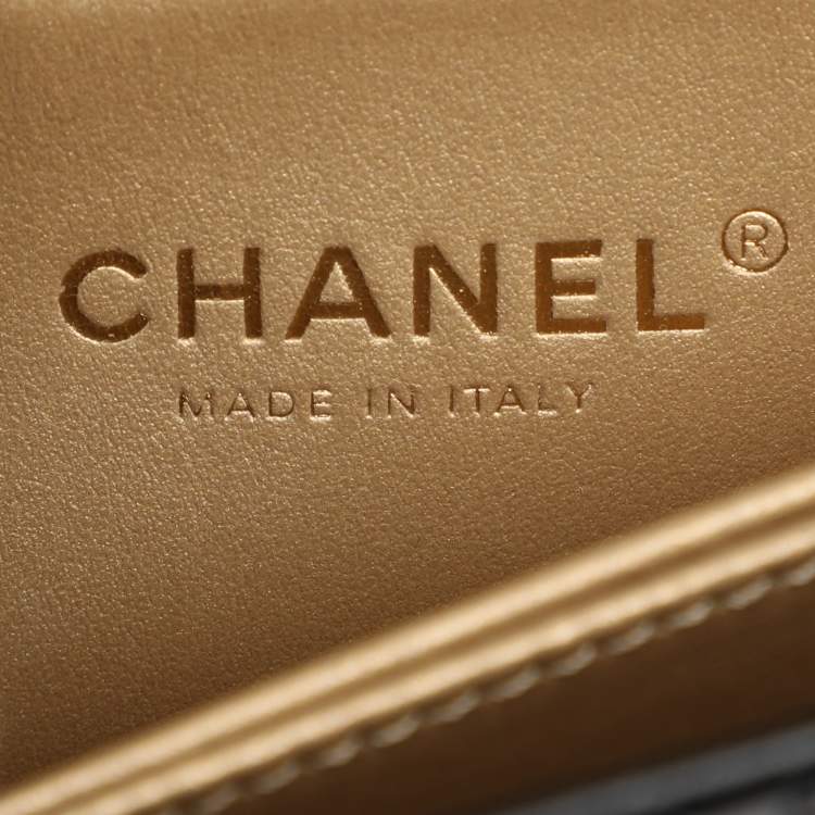 Pre Owned Chanel Black Quilted Leather Small Coco Metal Top Handle Bag