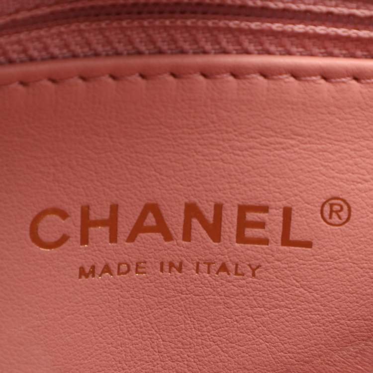 Pre Owned Chanel Pink Quilted Caviar Leather Mini Coco Top Handle Bag