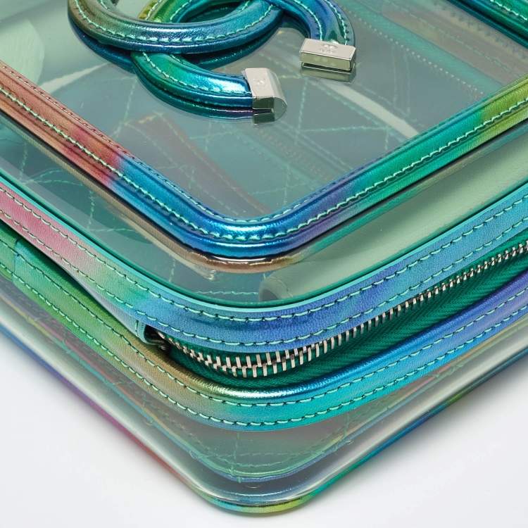 Pre Owned Chanel Multicolor Patent Leather and PVC  Small CC Filigree Vanity Case Bag