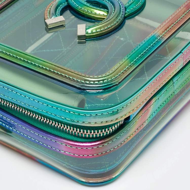 Pre Owned Chanel Multicolor Patent Leather and PVC  Small CC Filigree Vanity Case Bag