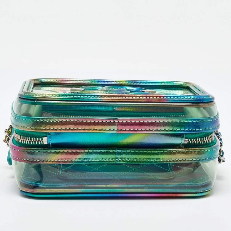 Pre Owned Chanel Multicolor Patent Leather and PVC  Small CC Filigree Vanity Case Bag