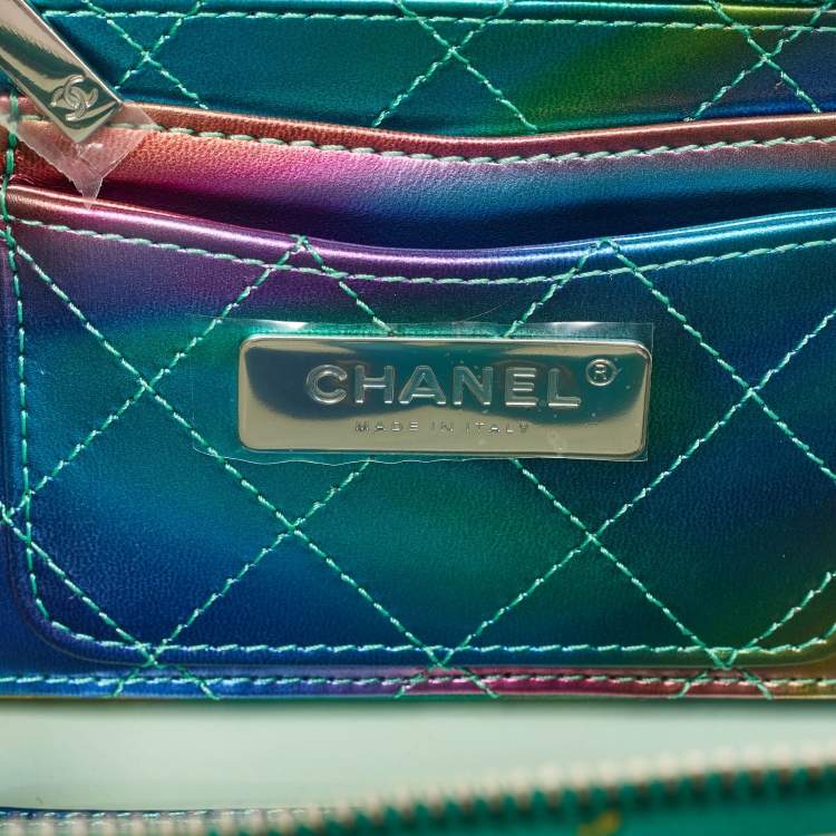 Pre Owned Chanel Multicolor Patent Leather and PVC  Small CC Filigree Vanity Case Bag