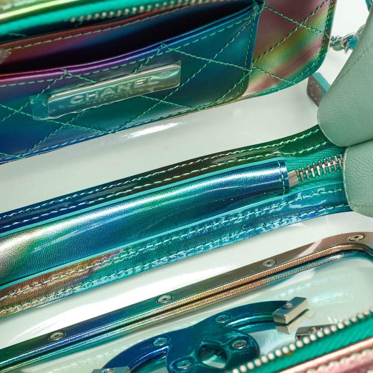 Pre Owned Chanel Multicolor Patent Leather and PVC  Small CC Filigree Vanity Case Bag