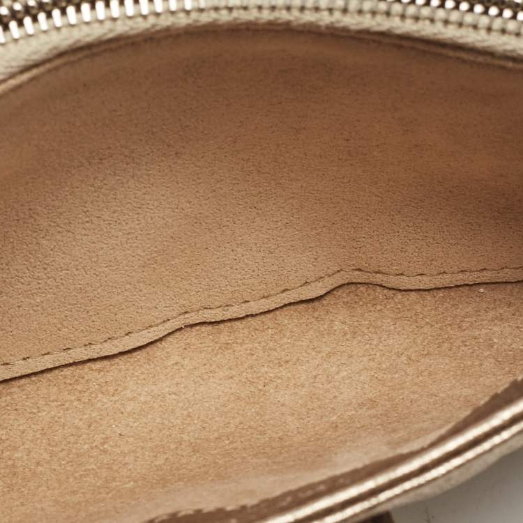 Pre Owned Chanel Gold Quilted Leather Boy Phone Holder Pouch 