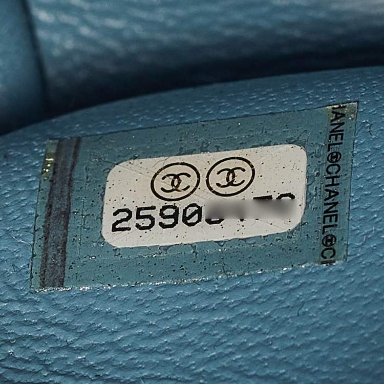 Pre Owned Chanel Light Blue Sequins Mini Waterfall Backpack