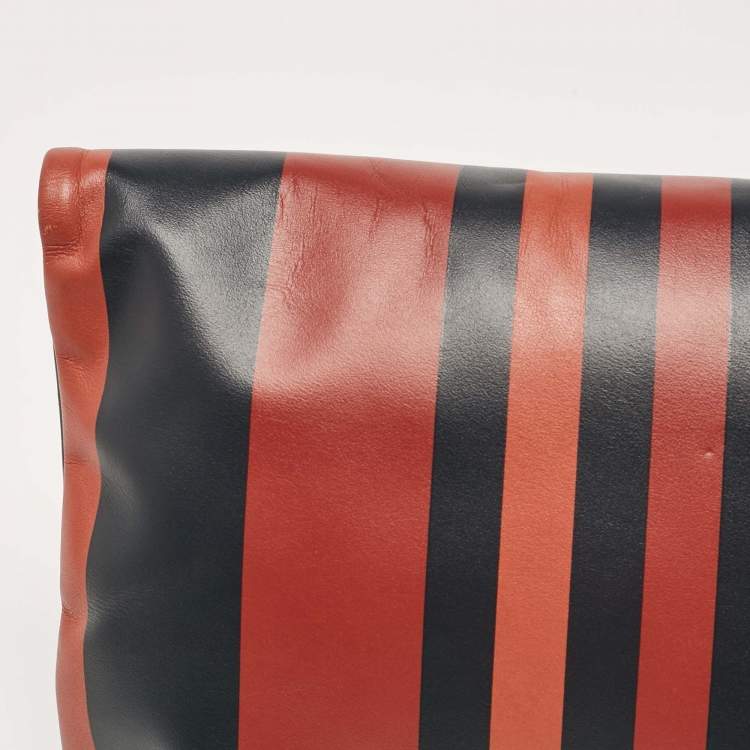 مملوكة مسبقًا Chanel Multicolor Striped Leather Foldover Clutch