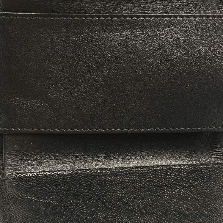 Pre Owned Chanel Black Quilted Caviar Leather Small Boy Flap Wallet