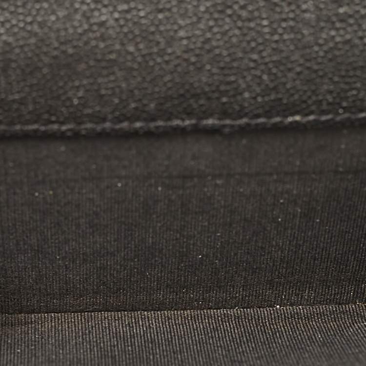 Pre Owned Chanel Black Quilted Caviar Leather Small Boy Flap Wallet