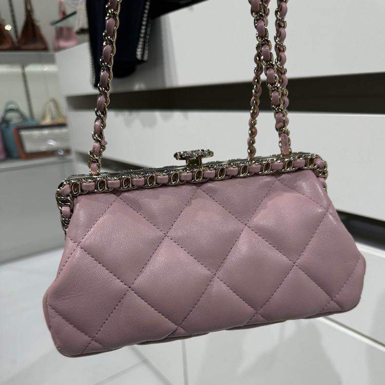 Pre Owned Chanel Pink Dinner Clutch Bag