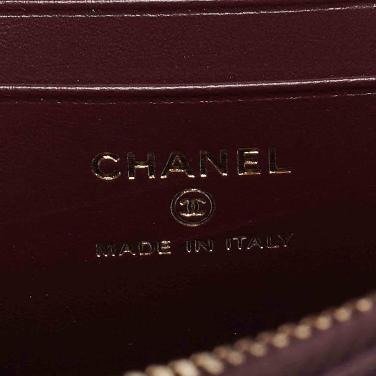 Pre Owned Chanel Burgundy Quilted Caviar Leather Mini CC Classic Backpack