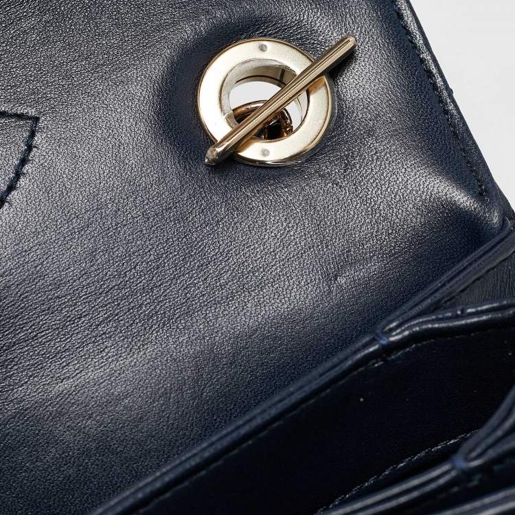 Pre Owned Chanel Navy Blue Quilted Leather Small Trendy CC Top Handle Bag