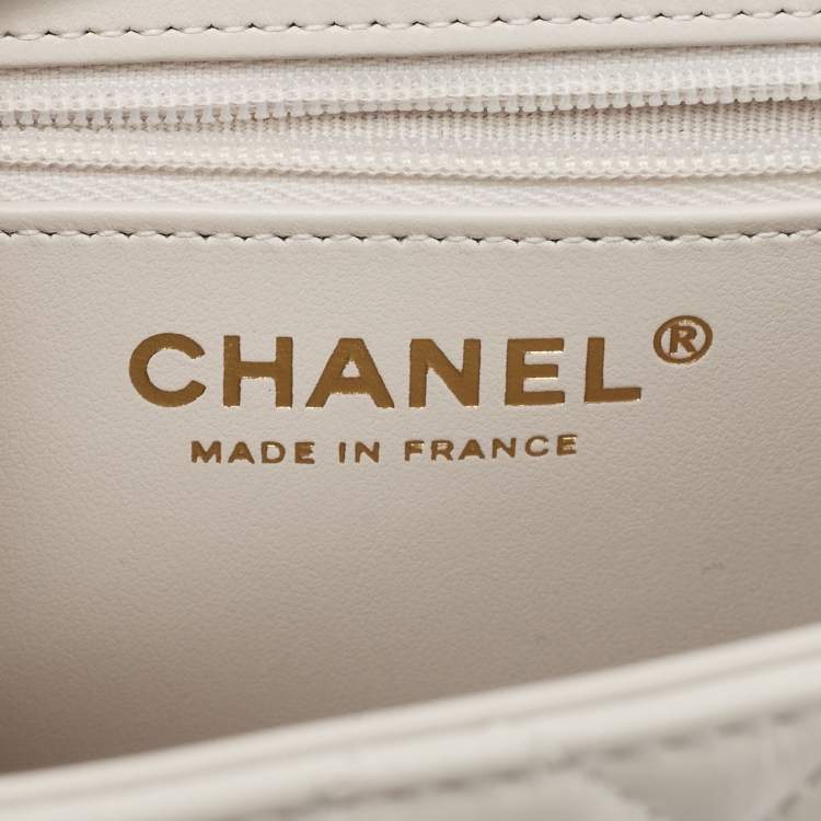 Pre Owned Chanel Light Grey Quilted Leather Mini Kelly Bag