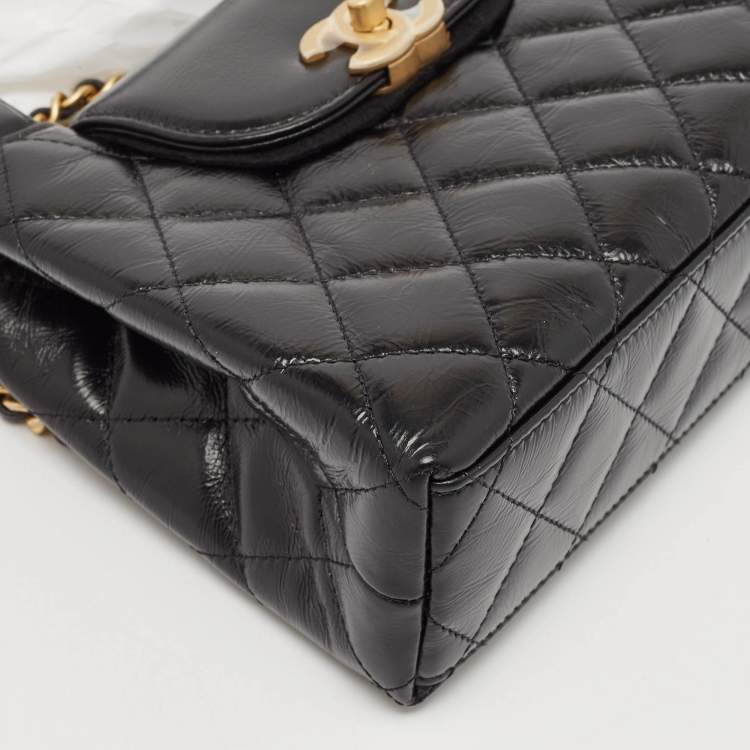 Pre Owned Chanel Black Quilted Leather Mini Kelly Bag